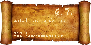 Galbács Terézia névjegykártya